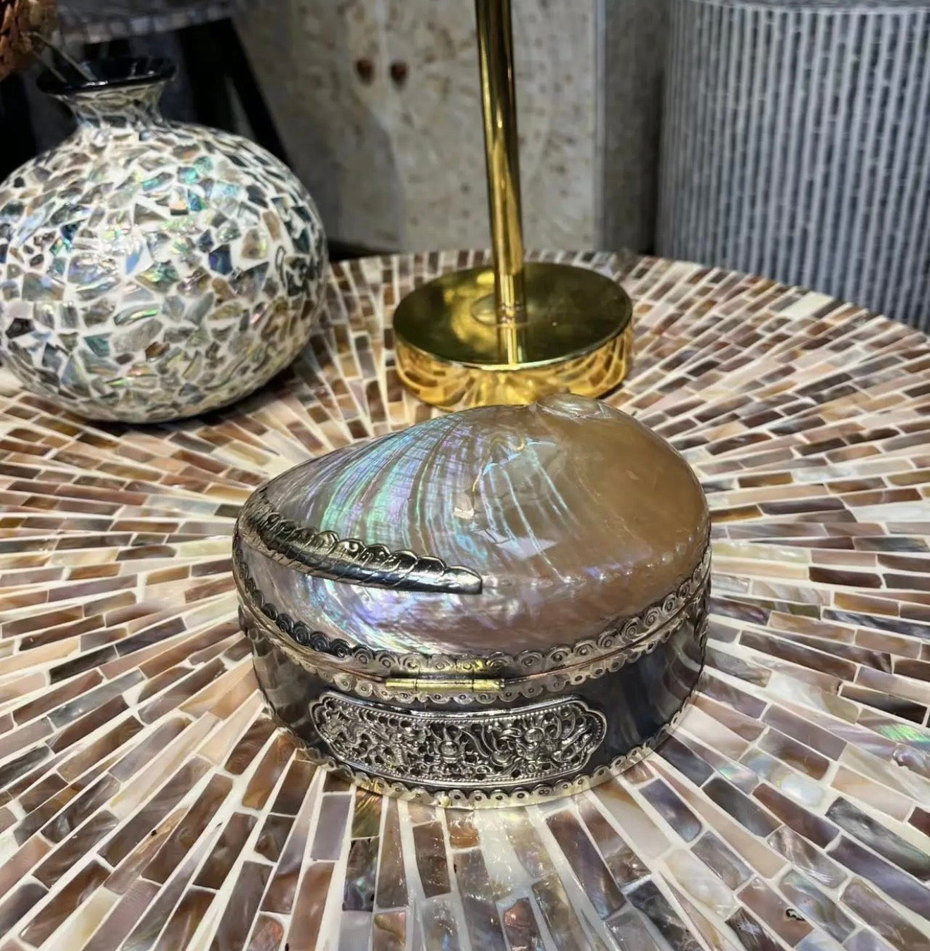 Abalone Shell Jewelry Storage Box Ornament