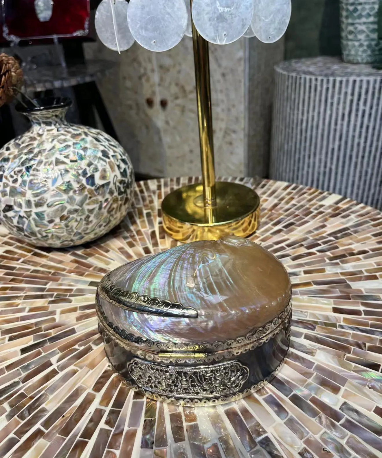 Abalone Shell Jewelry Storage Box Ornament