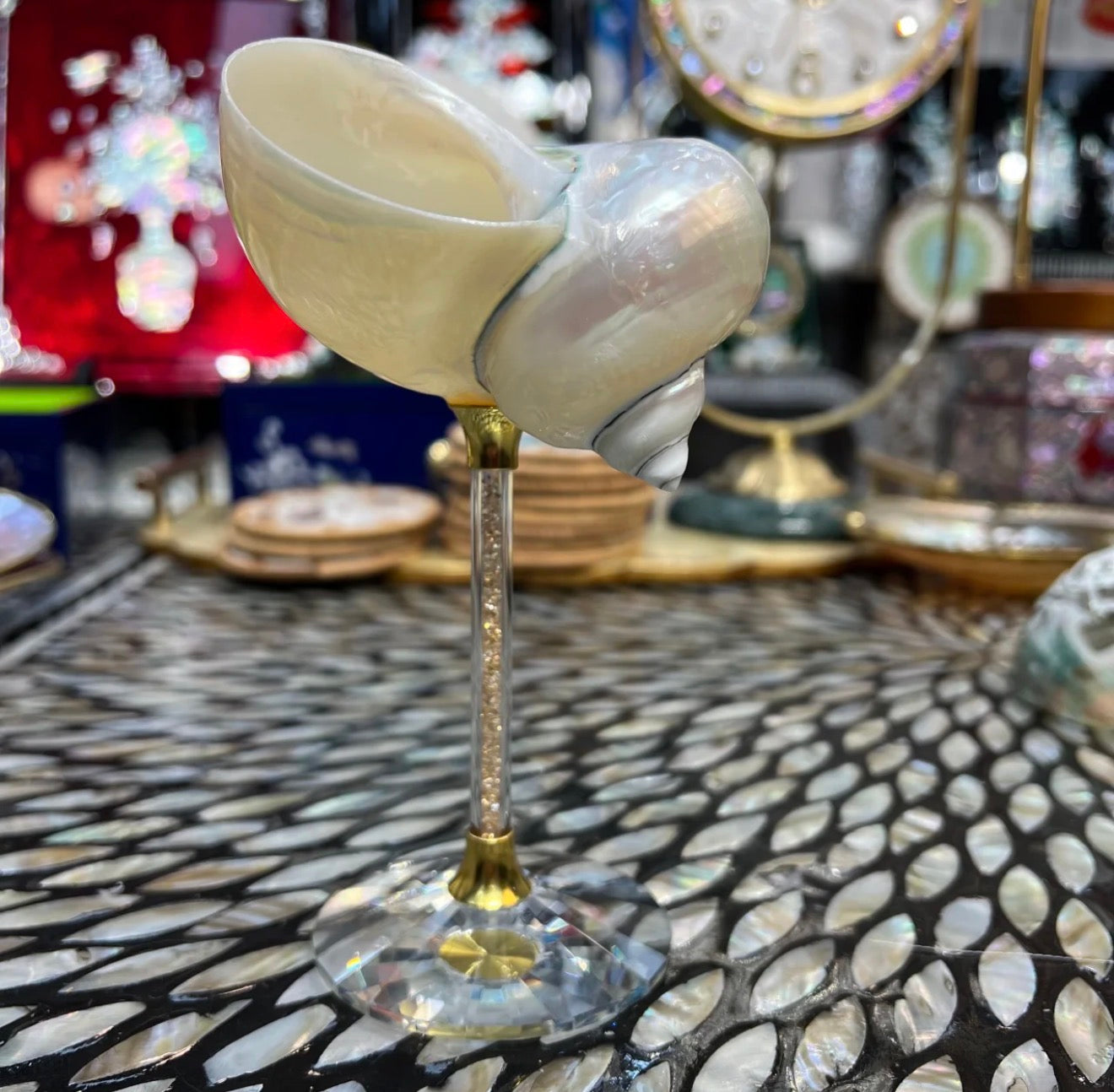 "Magnificent Conch" Deep-Sea Shell Handmade Wine Glass | Decorative Ornament